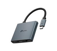 TP-Link Hub USB di tipo C 3 in 1, USB 3.0, trasferimento dati da 5 Gbps, USB A, HDMI 4K a 60Hz, ricarica rapida PD 3.0 da 100 W, connessioni espandibili, archiviazione automatica, cavo intrecciato,
