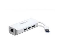 Adattatore TRENDnet TU3-ETGH3 USB 3.0 Gigabit Ethernet con Hub 4 porte USB
