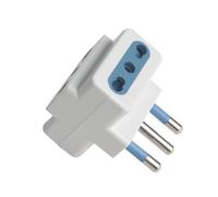Adattatore Tripla con Spina Standard Italiano 2P+T 16A con 3 Prese Bipasso 10A/16A, Adattatore Multipresa a 3 Porte Bivalente (1 Pezzo)