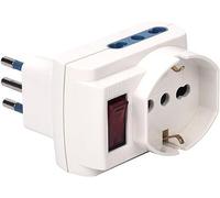 Adattatore tripla presa salvaspazio 2 bivalenti 1 schuko con interruttore