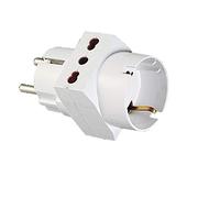 Adattatore tripla spina Schuco 16A 2P+E con 2 prese 10/16A 2P+E e 1 presa 16A 2P+E Schuko biv. 250V Standard Italia S30 P17/11 P30 CEI 23-57