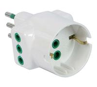 Adattatore triplo Fanton spina 2P+T 10A 2 prese 10A schuko 82670-E
