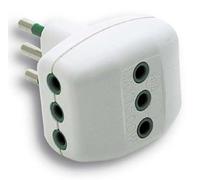 Adattatore Triplo 10A Fme Bianco 2P con T 5 Pezzi