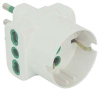 Adattatore triplo Fanton spina 2P+T 2 prese bipasso e 1 Schuko 82640-E