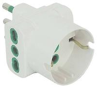 ADATTATORE TRIPLO 16A >16A BIPASSO +SCHUKO GARANTI BIANCO 2P+T PZ 10