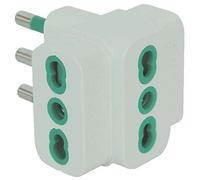 ADATTATORE TRIPLO 16A-16A GARANTI - BIANCO 2P+T- 10 pezzi