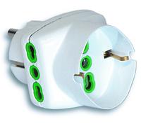 Adattatore Triplo Fanton 2P+T Con Spina Schuko E Prese Bipasso Fanton Adattatori