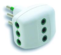 Adattatore Triplo Fanton In Blister 2P+T Spina 10A/3 Prese 10A Fanton Materiale