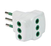 Adattatore triplo Fanton Spina 2P+T 10A 3 prese 2P+T 10A bianco 82620-E