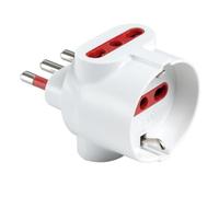 Adattatore triplo Rosi Materiale Elettrico 2P+T bianco - RS7705B