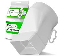 Adattatore Tubo Condizionatore da Tubo Tondo Ø100 mm a Tubo Rettangolare Ø55x110 mm per Condotti di Aspirazione Dell'aria - Garanzia di 5 Anni - ONIX TECH