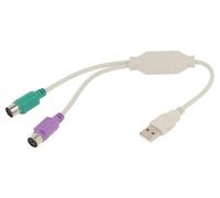 Adattatore UAPS12 USB 2.0 PS/2 femmina x2, spina USB A 0,3 m bianco GEMBIRD
