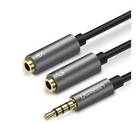 Adattatore Ugreen 3,5 mm Mini Jack Aux Splitter Cavo Microphone Plug 20 cm Praticato (30619)