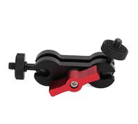 Adattatore universale a doppia testa a sfera con attacco a vite da 1/4" e staffa di collegamento espandibile (rosso).