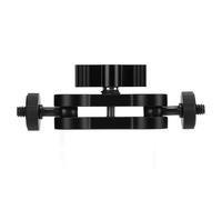 Adattatore universale a doppia testa a sfera con attacco a vite da 1/4" e staffa di collegamento espandibile, colore nero.