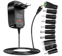 Adattatore universale da 41 W, da AC a DC 6 V, 9 V, 12 V, 15 V, 18 V, 20 V, 24 V, 1 A, 1,5 A, 2 A, adattatore universale AC/DC, con porta USB da 5 V, 1 A e 10 connettori DC
