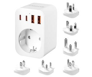 Adattatore Universale Da Viaggio, Adattatore Presa Inglese Con USB-A/TYPE-C, Adattatore Presa Americana Di Tipo g/b/i/a/m/d Adattatori Da Viaggio Per Regno Unito/Stati Uniti