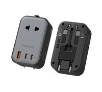 TESSAN Adattatore da viaggio in tutto il mondo con USB C, Worldwide Travel Adapter con 3 USB, adattatore presa USA, spina da viaggio adattatore in tutto il mondo per Regno Unito Thailandia Giappone