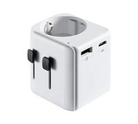 Adattatore Universale da Viaggio Ewent EW1472 EU per USA/UK/AUS/CN Bianco