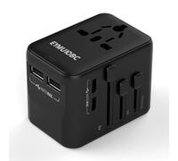 Adattatore Universale da Viaggio EYMUOBC con USB-C PD 20W, Presa Universale con 2 USB-C e 2 USB-A, per USA, Inghilterra, Italia, Australia, Giappone, Thailandia, Canada e altri 224+ Paesi