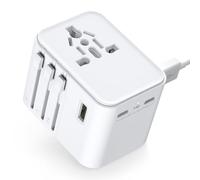Adattatore Universale da Viaggio, Presa Universale da Viaggio con 2 USB A 2 Type-C,Adattatore Spina Internazionale per Americana USA Giapponese UK Inglese Australia Messico Tailandia,Viaggio (white)