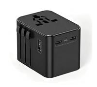 Adattatore Universale da Viaggio, Presa Universale da Viaggio con 2 USB A 2 Type-C,Adattatore Spina Internazionale per Americana USA Giapponese UK Inglese Australia Messico Tailandia,Viaggio (black)