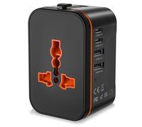 Adattatore Universale da Viaggio, Presa Universale da Viaggio con 2 USB C e 2 USB, Adattatore Presa Universale Adattatore Spina Internazionale per Americana USA Giapponese Inglese Australia Tailandia