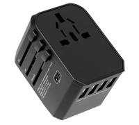 Adattatore Universale da Viaggio,Presa Universale da Viaggio con 4USB+1USB C + 1 CA Adattatore Presa Inglese/Americana/Europa/Australia Adattatore Internazionale per 224+ Paesi