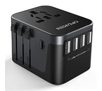 Adattatore Universale da Viaggio, Redagod, con 4 USB e 1 Presa CA, Presa Inglese/Americana/Europa/Australia, Internazionale 1920W
