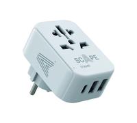 Adattatore universale NO NAME 830C Schuko tipo F, USB-A x2, USB-C, multipresa internazionale