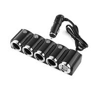 Adattatore universale per auto 12V/24V con 4 porte USB e presa accendisigari, caricatore multiplo per dispositivi elettronici, compatto e multifunzione per viaggi e uso quotidiano