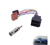 Adattatore Universale per Autoradio ISO, Set Completo con Connettore DIN, Cavo di Prolungamento da 30 cm e Antenna, Facile Installazione Plug-and-Play per Veicoli, Eccellente Qualità di Trasmissione