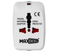 Adattatore universale per spina UE/USA/Regno Unito/Australia Indicatore LED Max Excell Bianco