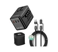 ADATTATORE UNIVERSALE REMODIUS universale, con 2 cavi USB-C
