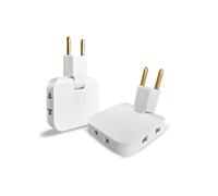 Adattatore USA 2 Spina Piatta, Presa Multipla da USA a EU, 16 A/250 V, ruotabile di 180°, con 3 Prese Adattatrici Adatta per Viaggi, Vasa e Ufficio