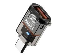 Adattatore USB 0tg - Convertitore USB da C a USB-A da 10 Gbps, adattatore antiurto, connettore ultra veloce, adattatore USB tipo C maschio a USB A femmina, convertitore elegante trasparente per