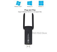 Adattatore USB 1300Mbps AC1300 5 Scheda di rete Ethernet Dual Band 5G 2.4G USB2.0 Dongle WiFi per PC Laptop Ricevitore WiFi WHITE