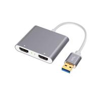 Adattatore USB 3.0 A Doppio Compatibile, Convertitore da USB A Doppio Monitor Compatibile con per Lo Stesso Schermo