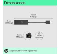 Adattatore USB 3.0 a RJ45 Gigabit HP G2 1000 Mbps Nero Wake On LAN PXE