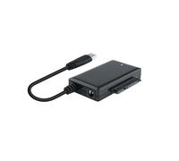Adattatore USB 3.0 a SATA 2.5/3.5" con alimentatore, collegamento rapido per hard disk e SSD, ideale per trasferimento dati e backup.
