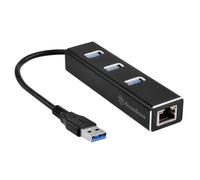 Adattatore USB 3.0/Ethernet SilverStone EP04 + 3 HUB USB 3.0