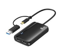 Adattatore USB 3.0/USB C a Doppio HDMI per MacBook Pro/Air, 2 Monitor Con Splitter 4K@30Hz e 1080P@60Hz per Mac, Windows, Thunderbolt 3/4, Lenovo, Thinkpad