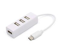 Adattatore USB 3.1 da tipo C a 4 porte USB 3.0 Hub adattatore di trasporto di goccia adattatore caricabatteria da auto convertitore cavo (colore: nero) (bianco)