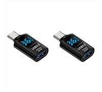 Adattatore USB 3.2 con display LED digitale da 2 pezzi, tester di potenza da 10 Gbps, chip intelligente, trasmissione dati, estensione USB C A