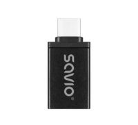 Adattatore USB-A 3.1 a USB-C 3.1 Savio AK-80 Nero