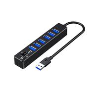 Adattatore USB a 8 porte con slot per lettore di schede, trasferimento dati ad alta velocità per laptop e adattatore di prolunga USB per PC