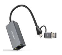 Adattatore USB a Ethernet Nanocable 10.03.0411 USB-C USB-A 1000Mbps