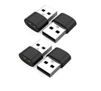 Adattatore USB a USB-C 4-Pack - Type-C femmina a USB-A maschio, USB 2.0 Ricarica e Dati, Convertitore cavo PD e Audio, Multicolore Black
