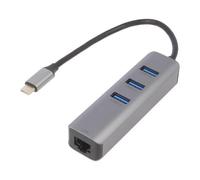 Adattatore USB AK-AD-66 per Fast Ethernet con hub USB USB 3.1 0,15m AKYGA