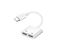 Adattatore da USB-C a Doppio USB-C, Audio + Ricarica - Bianco